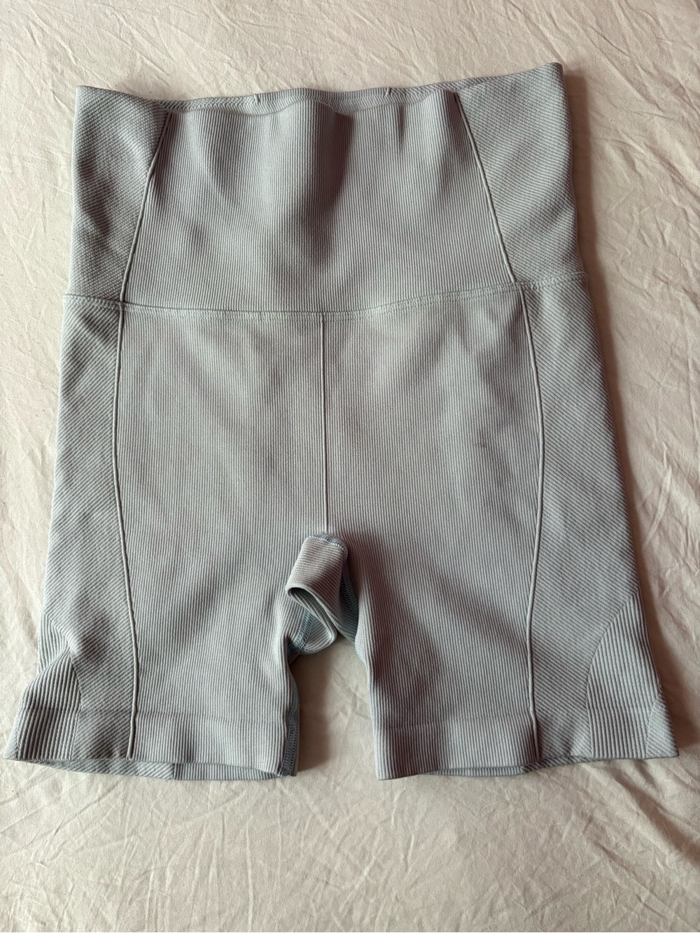 all in motion High-Waist Ribbed Bike Shorts — Light blue